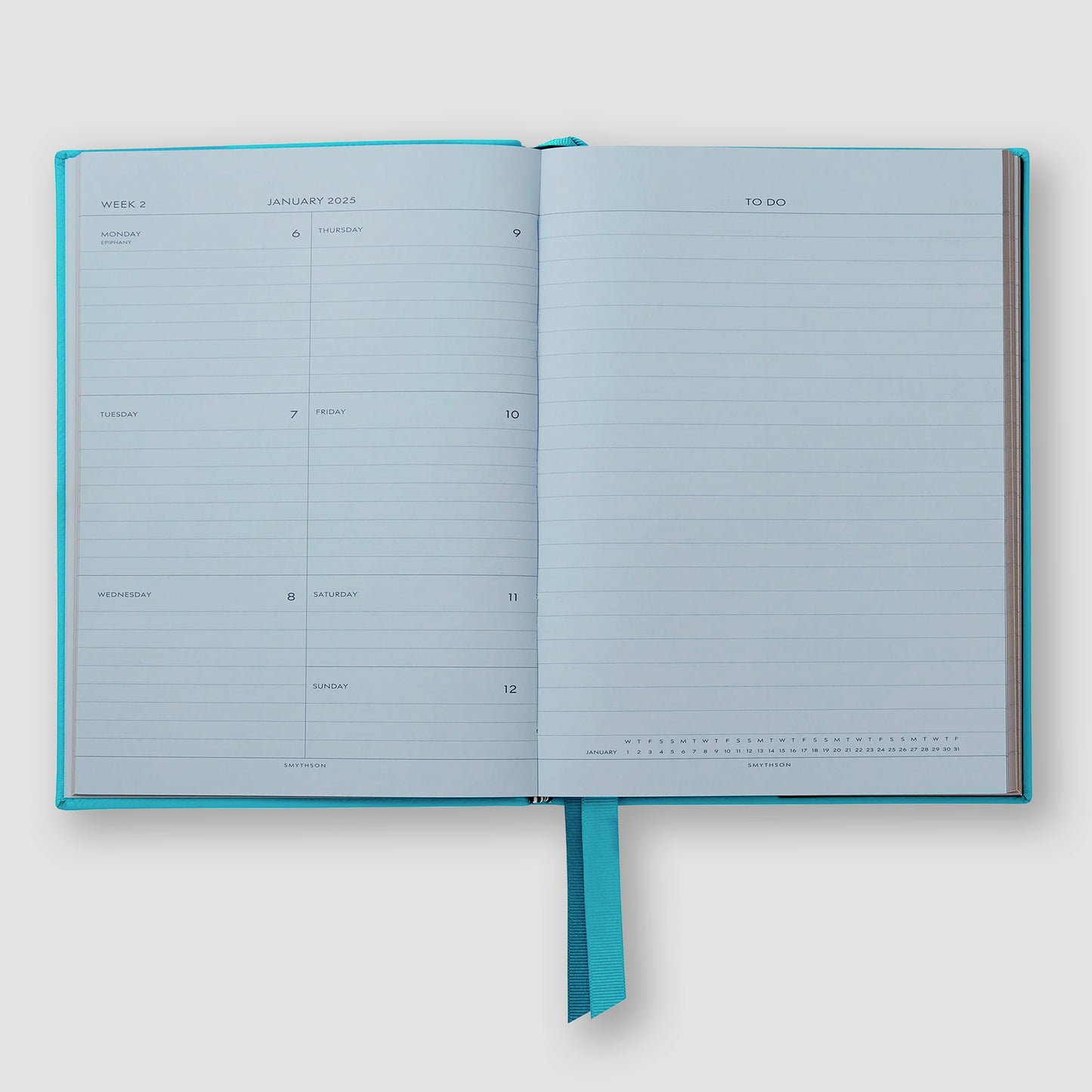 2025 Soho Weekly Agenda in Panama Bright Turquoise