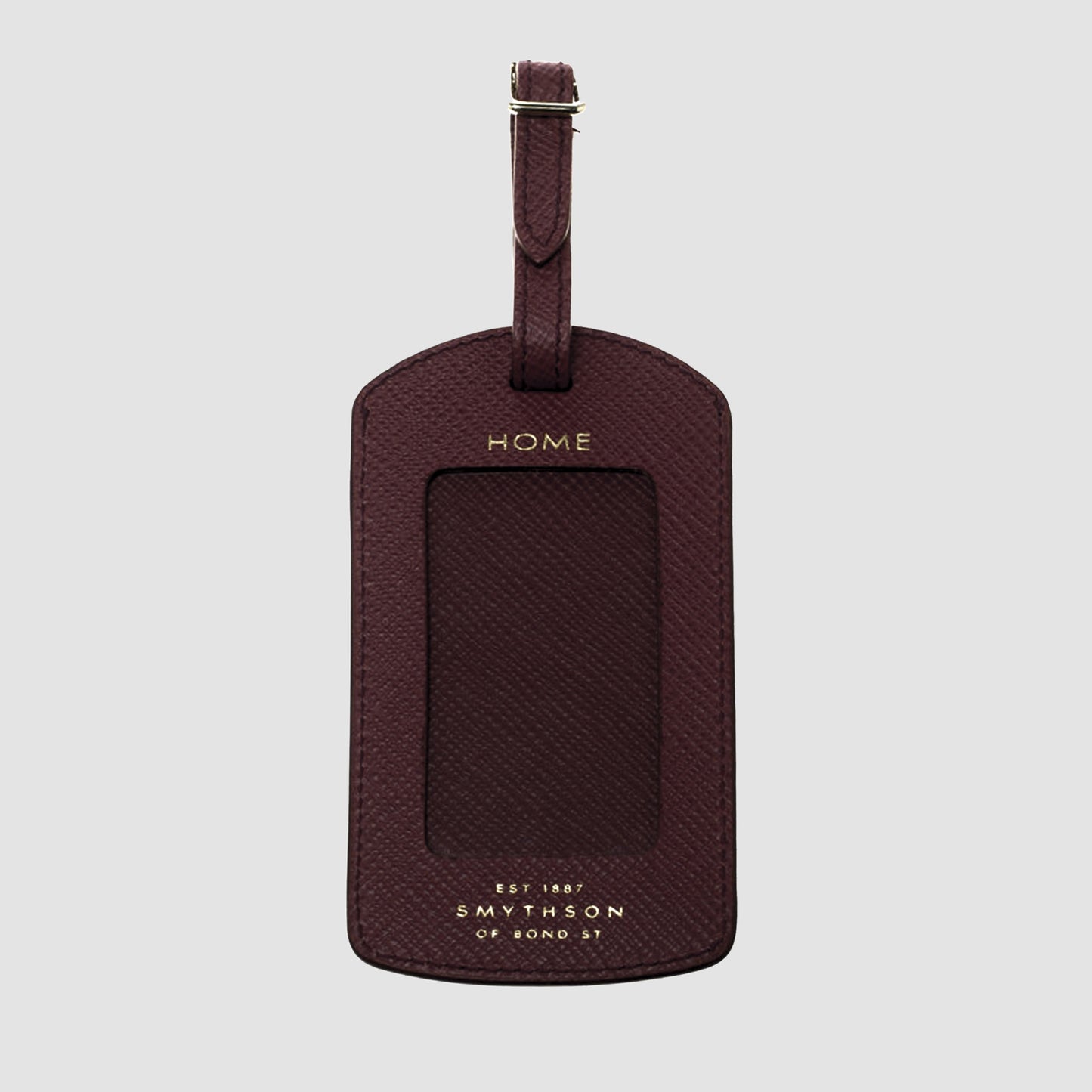 Smythson Panama Luggage Label Cherry