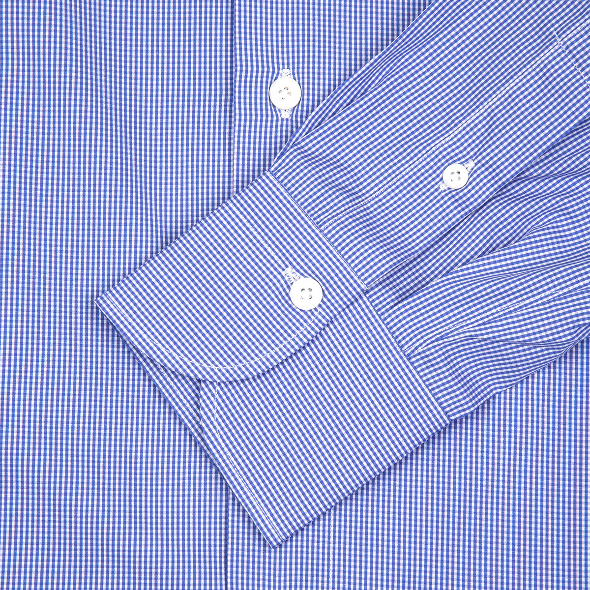 Micro Check Poplin  Napoli Fit - Blue/ White