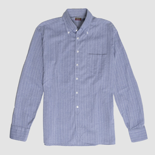 ERAL55 Button Down Navy Herringbone - Regular Fit