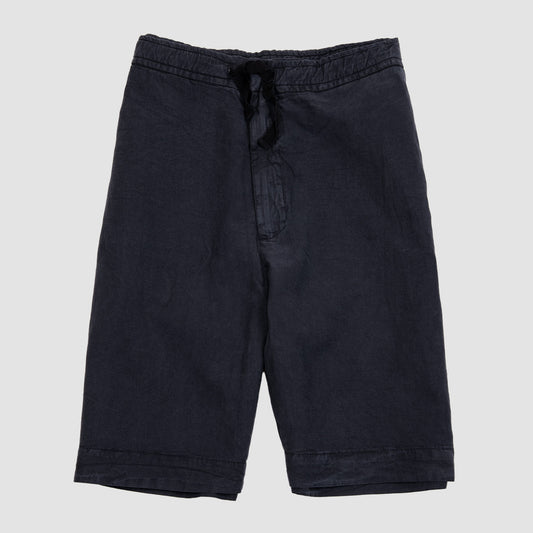 PHIL SHORT Italian Cotton Linen Tencel - Dark Navy