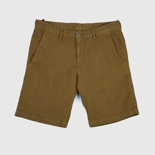 Cotton Linen Bermuda Shorts - Toffee