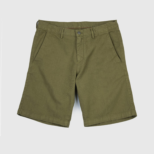 Cotton Linen Bermuda Shorts - Army Green