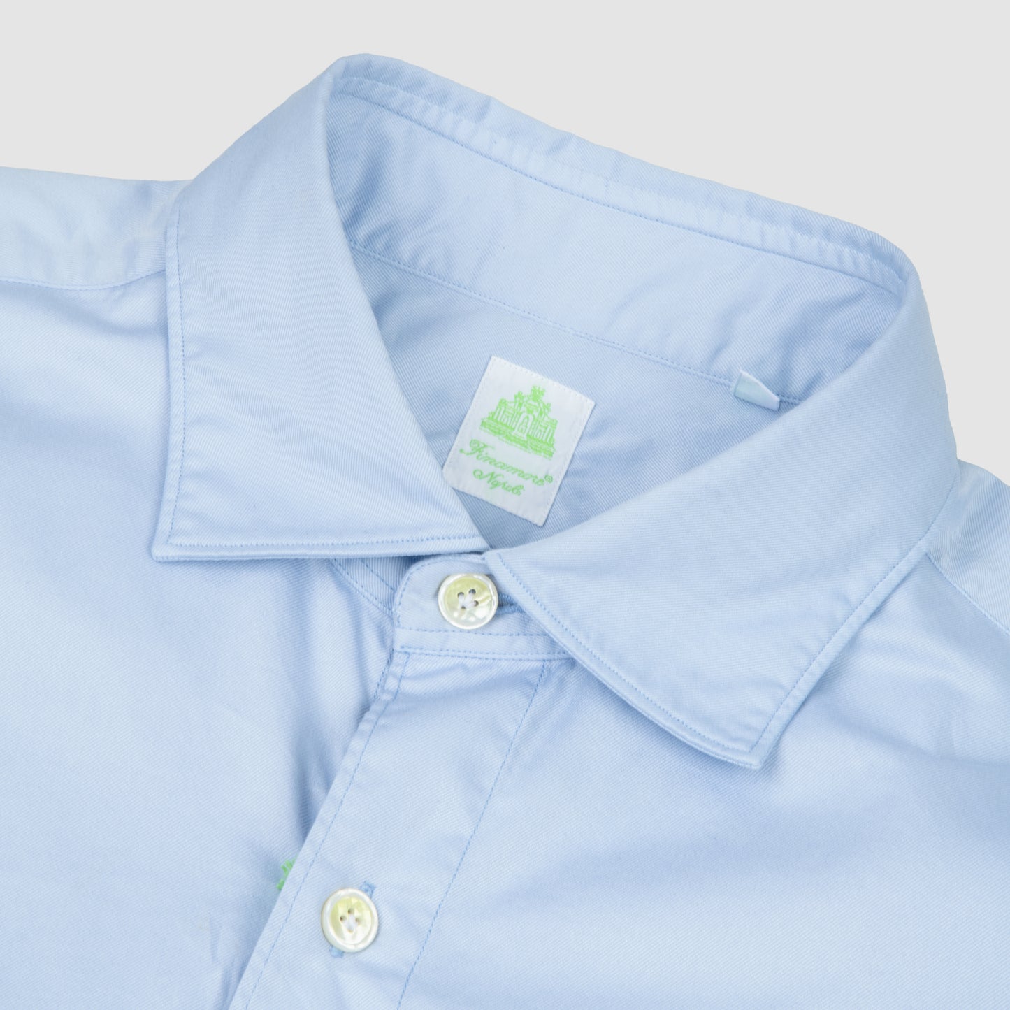 Light Blue Solid cotton Luigi Collar Gaeta Fit Shirt