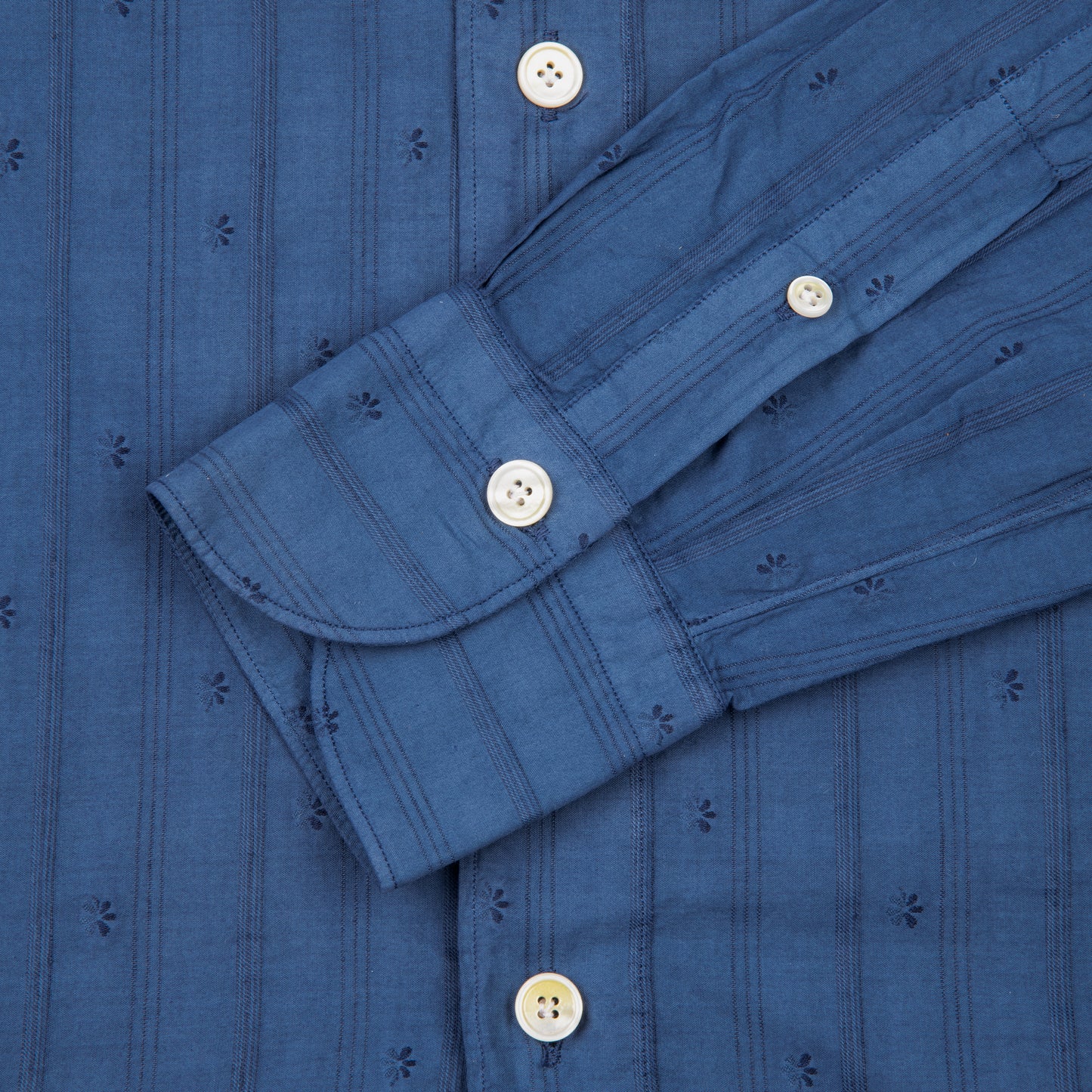 Blue Jacquard Cotton Luigi Collar Gaeta Fit Shirt