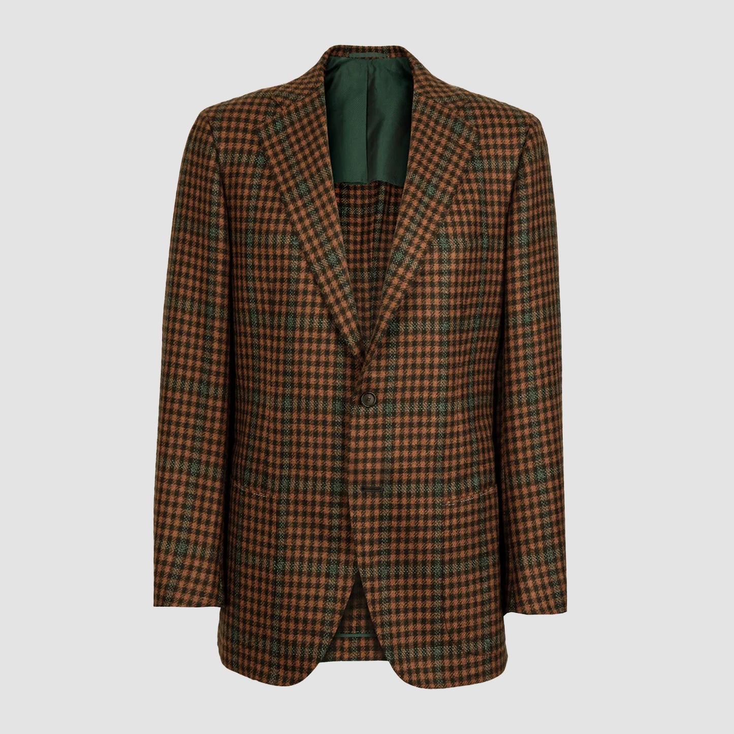 Paprika and Green Cashmere Overcheck Jacket