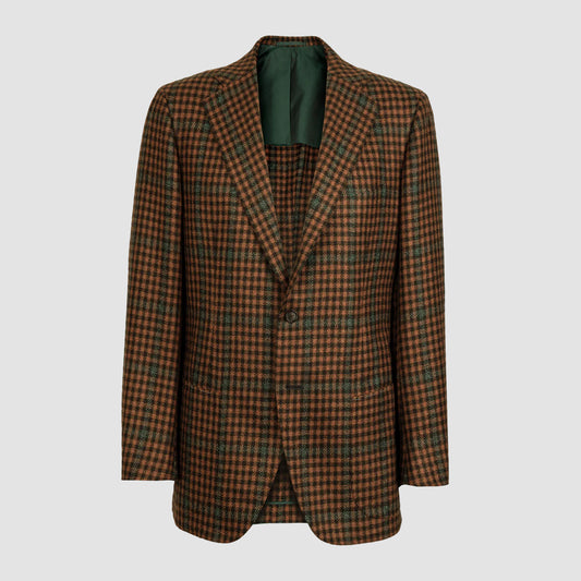 Paprika and Green Cashmere Overcheck Jacket