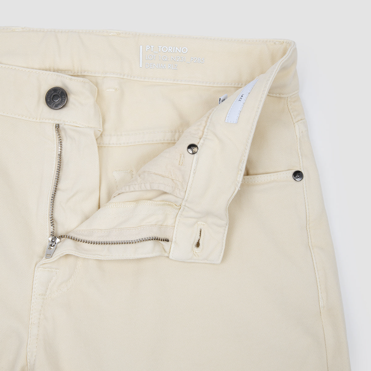 5 Pocket Trousers Cotton Cashmere Stretch Drill - Y012 Cream