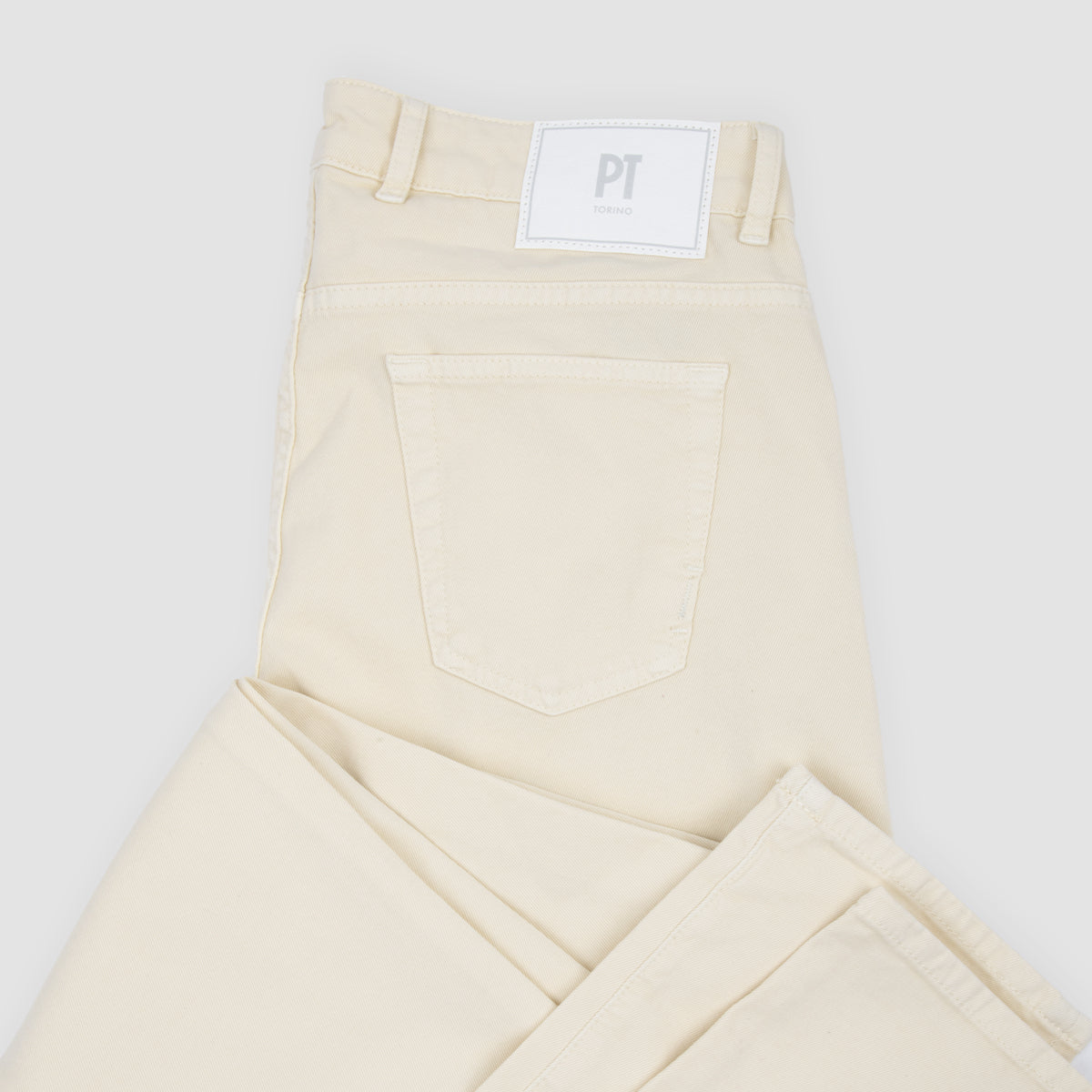 5 Pocket Trousers Cotton Cashmere Stretch Drill - Y012 Cream