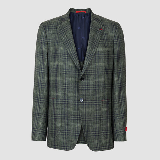 Capri Jacket in Green and Navy Overcheck