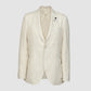 Solid Wool Linen Single Breasted Jacket Cream