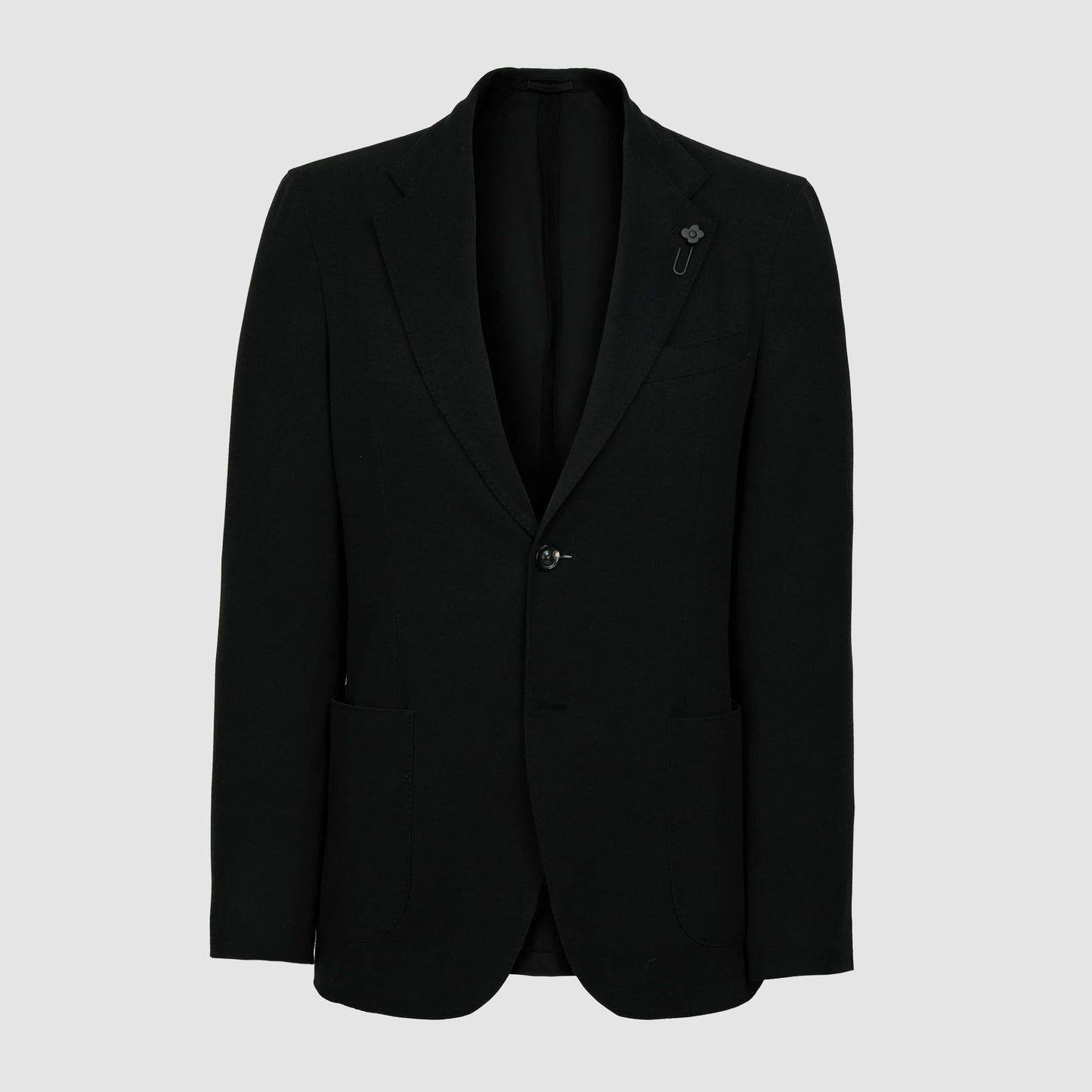 Cotton Silk Super Fine Jersey Single Breasted Jacket Black