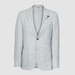 Cotton Silk Super Fine Jersey Single Breasted Jacket Light Grey