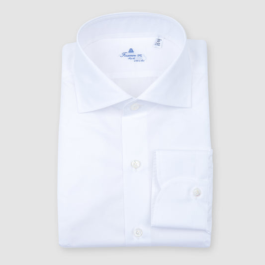 White Poplin Eduardo Spread Collar, Napoli Fit 170/2 Dress Shirt