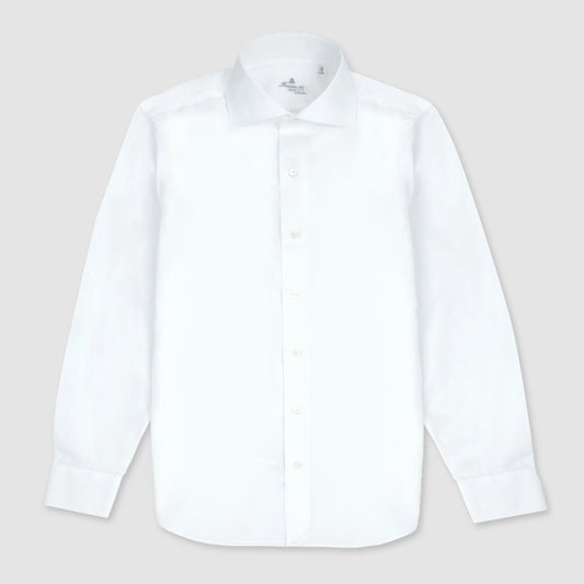 White Poplin Eduardo Spread Collar, Napoli Fit 170/2 Dress Shirt