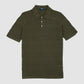 Linen and Cotton Knit Polo Green