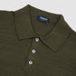 Linen and Cotton Knit Polo Green