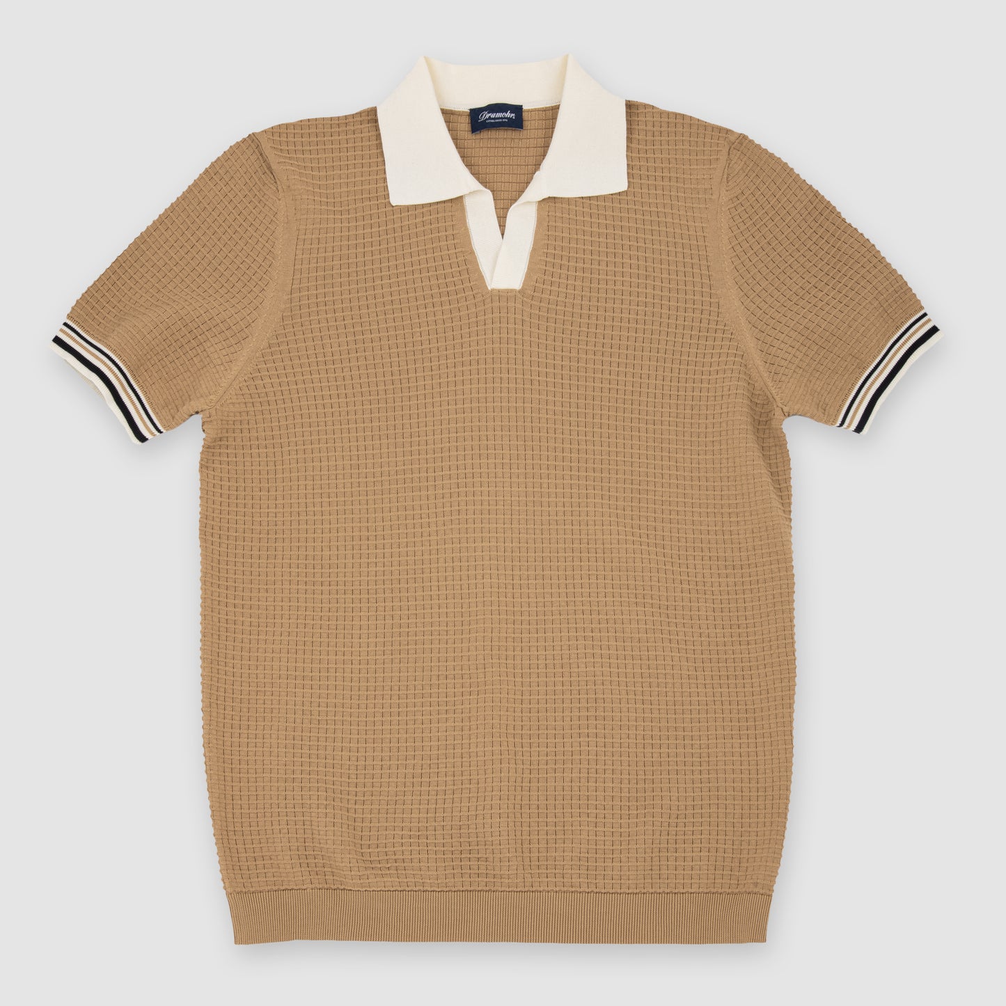 Cotton Waffle Knit Polo Yellow