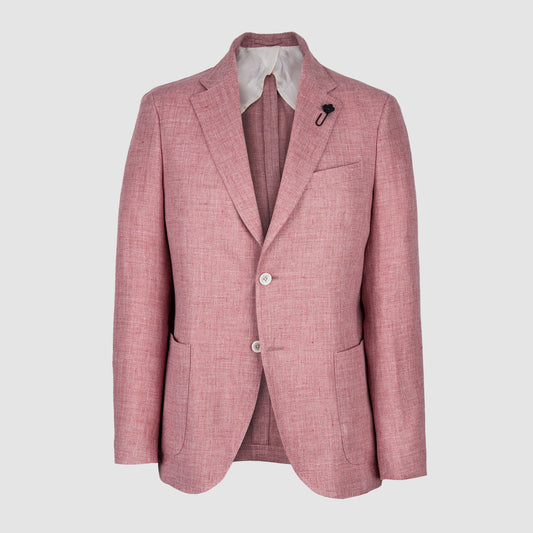 Wool and Linen Single Breasted Jacket  Pink