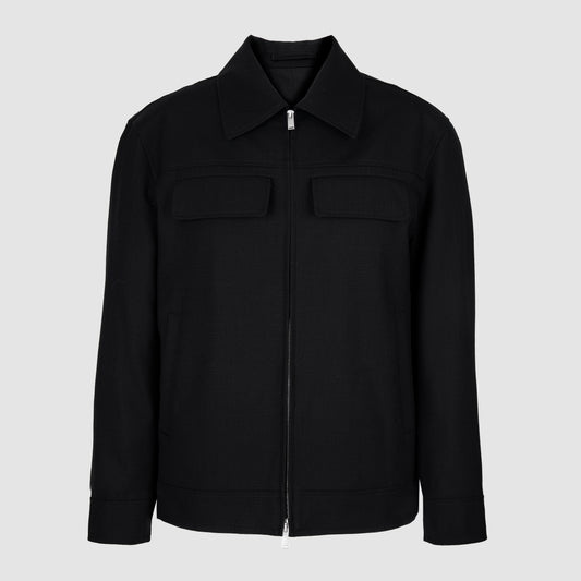 Wool Shirt Jacket Black