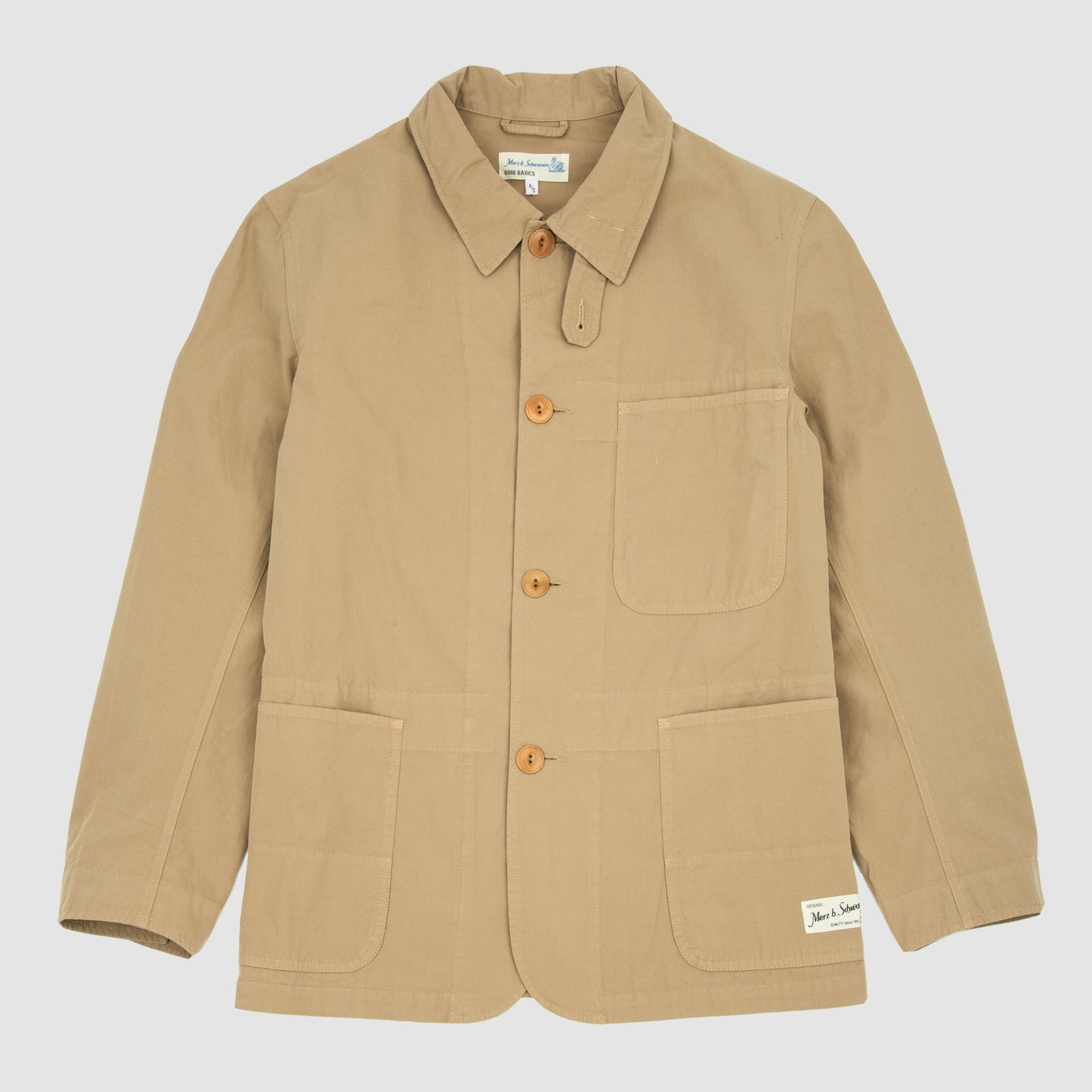 Organic Cotton Poplin Relaxed Fit Jacket - Khaki