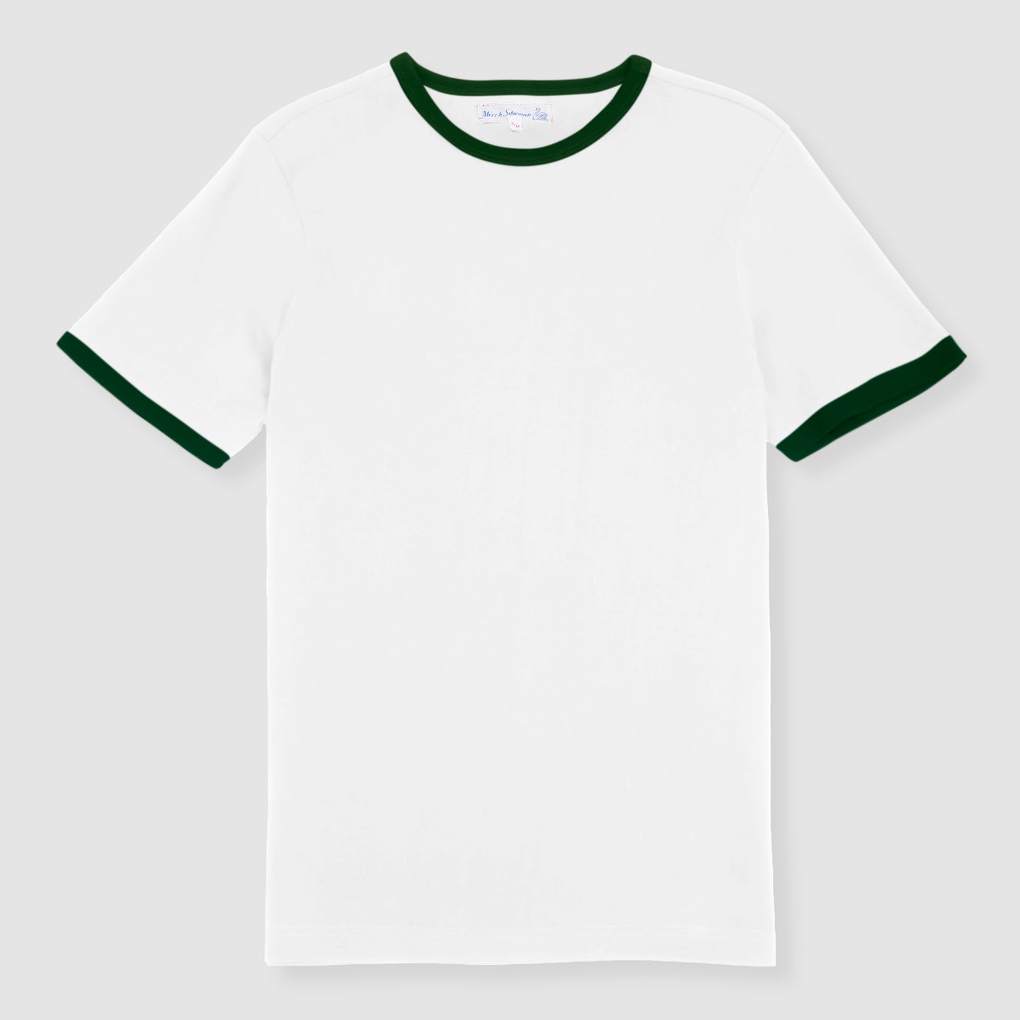 1950s Short Sleeve Crew Neck T-Shirt Green/White