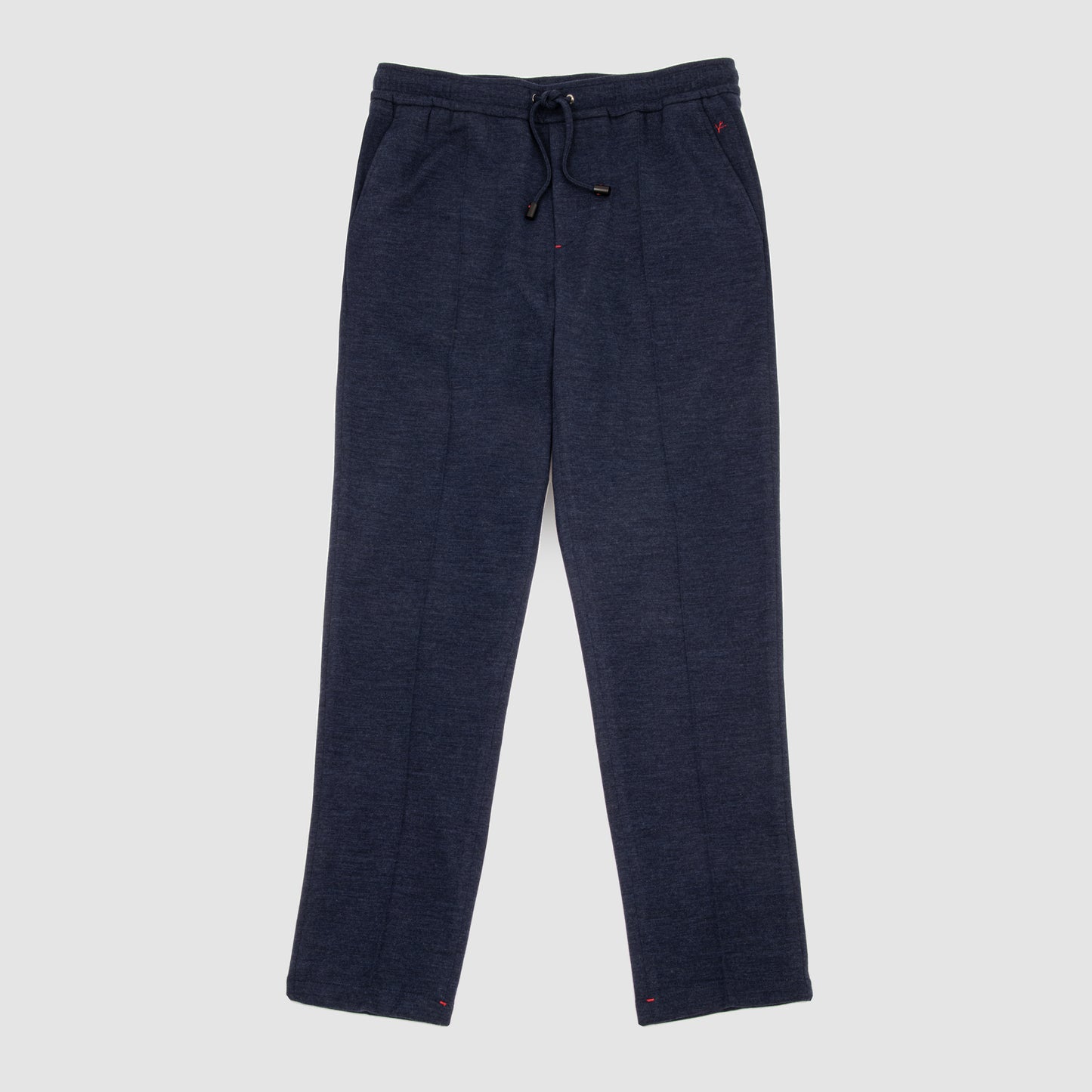 Wool Double Face Jersey Drawstring Trousers Navy