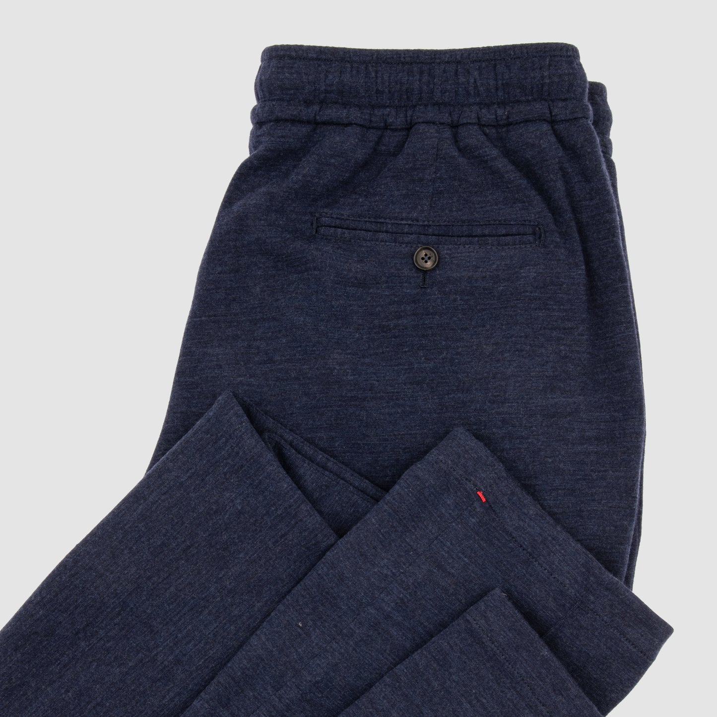 Wool Double Face Jersey Drawstring Trousers Navy