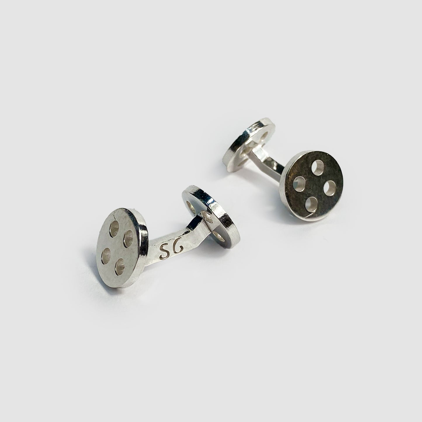 Silver Perforated Archetype, Sterling Silver Cufflinks