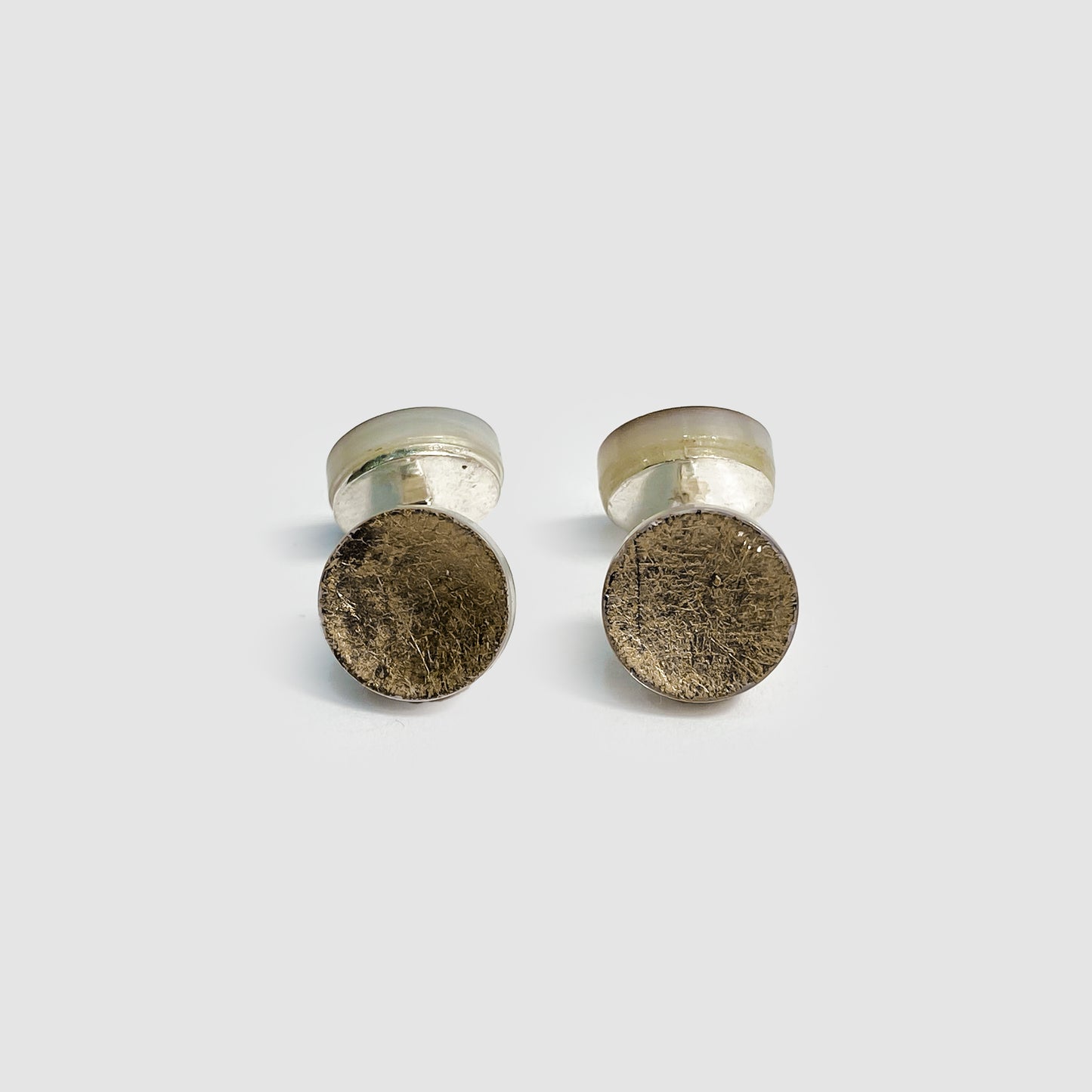 Gold Leaf Moon, Mother-of-pearl, Sterling Silver Cufflinks