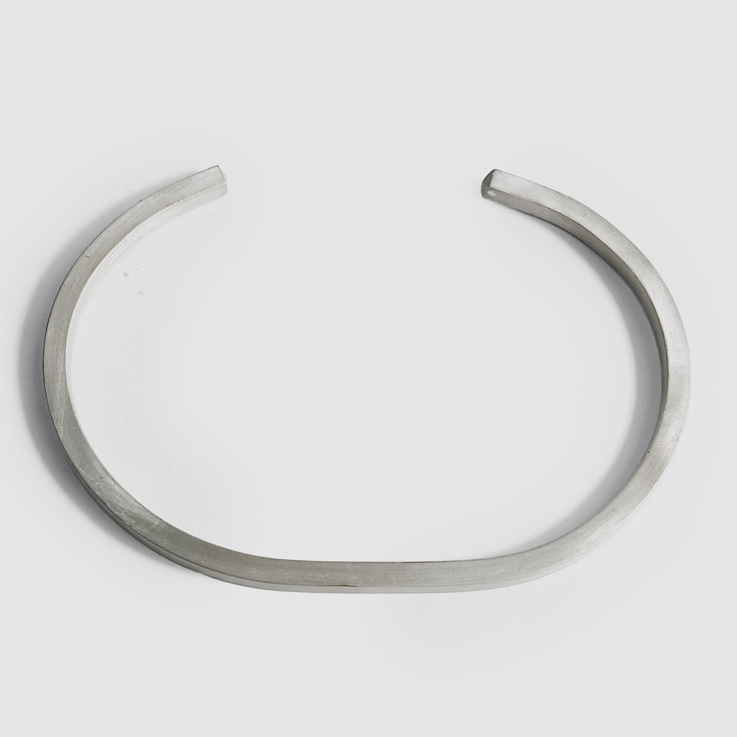 Matt Square Bangle, .950 Silver Square Bangle, Size M