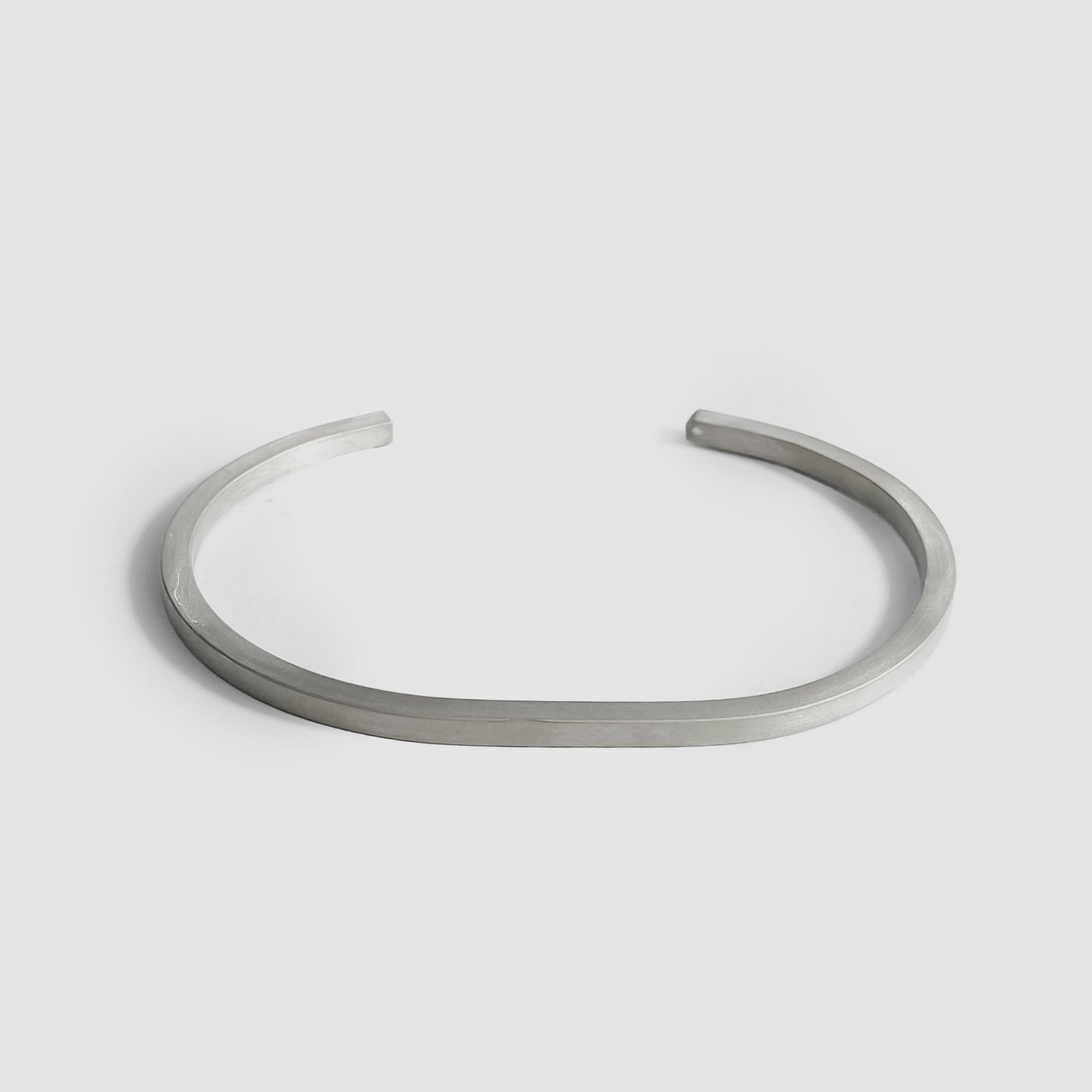 Matt Square Bangle, .950 Silver Square Bangle, Size M