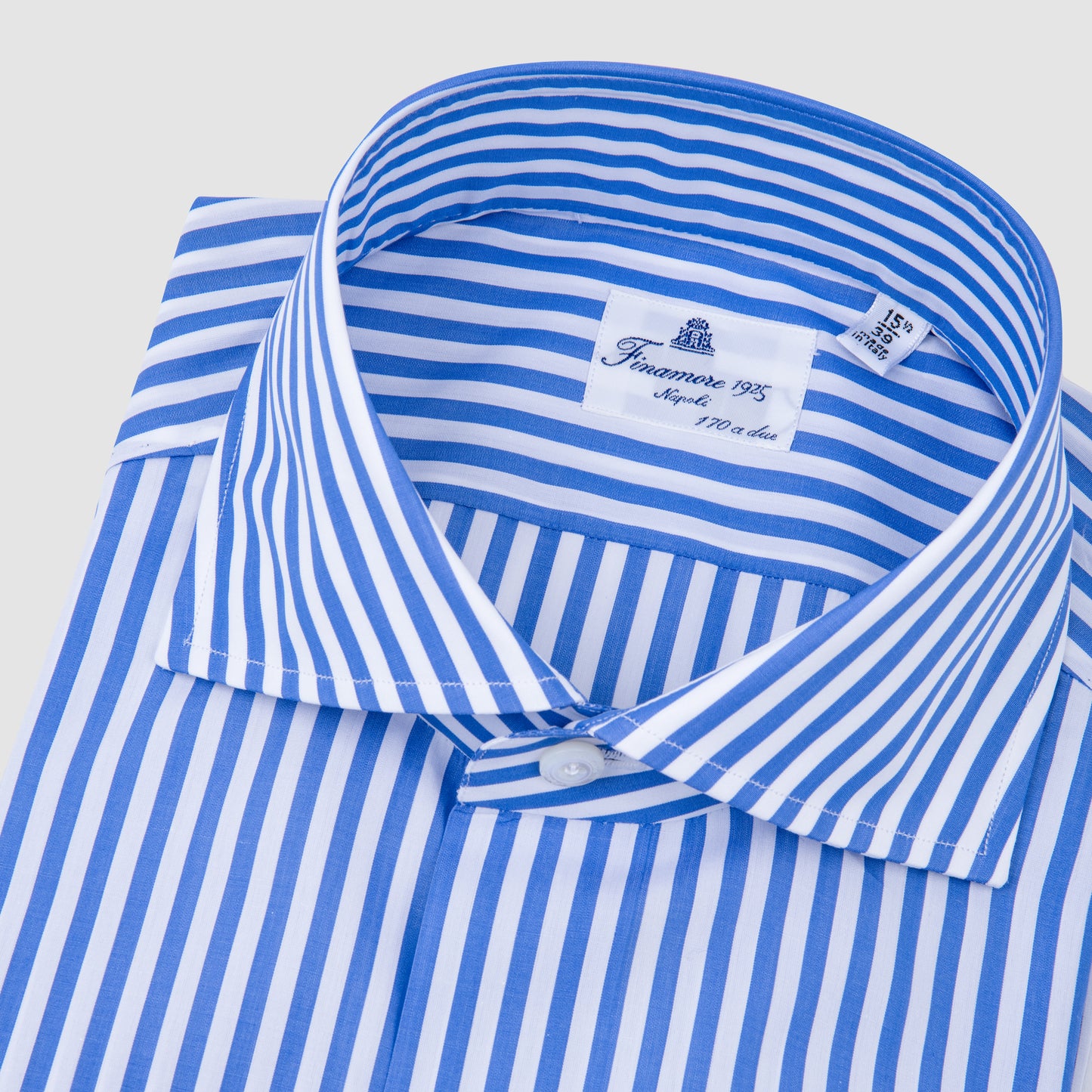 Blue & White Striped, Eduardo Spread Collar, Napoli Fit 170/2 Dress Shirt