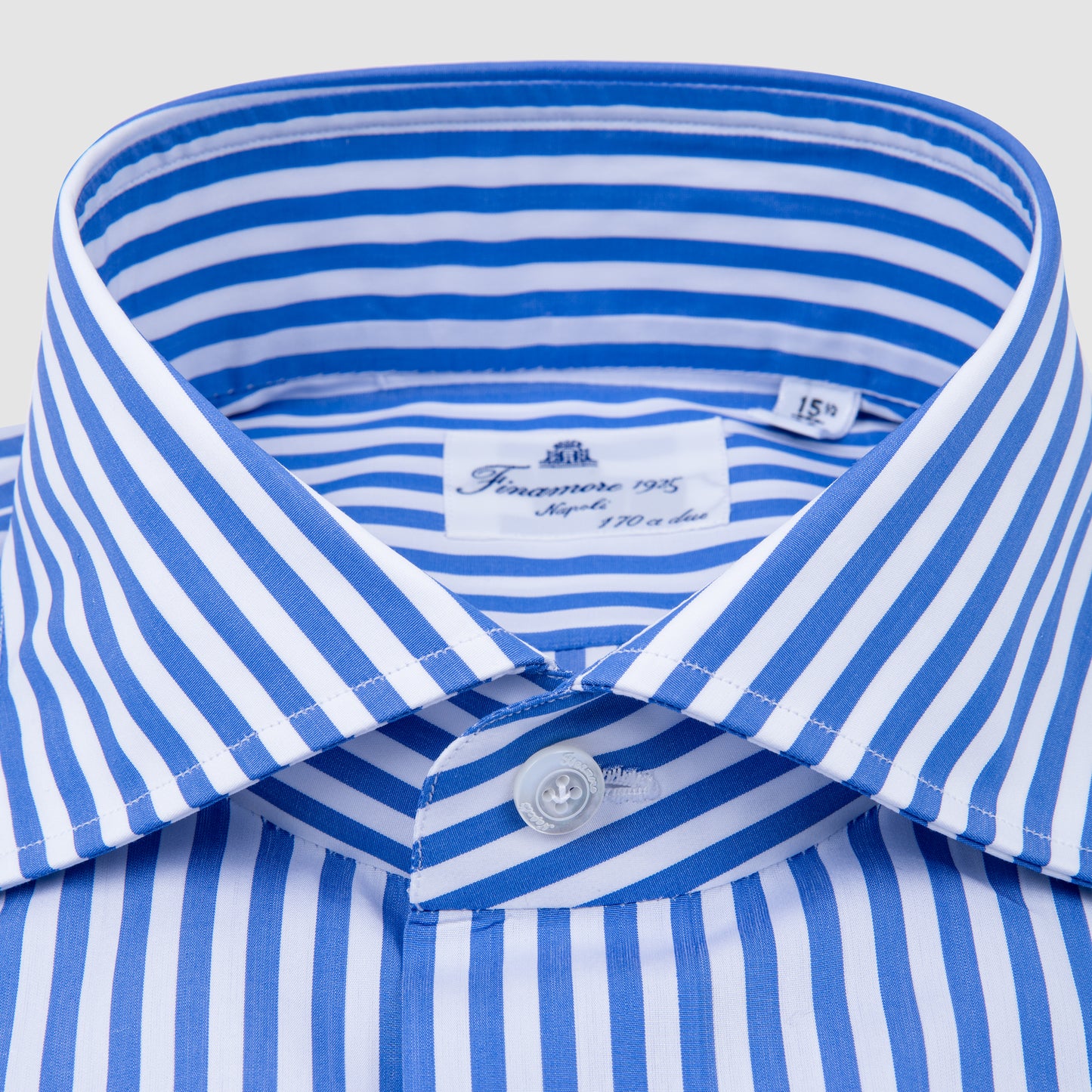 Blue & White Striped, Eduardo Spread Collar, Napoli Fit 170/2 Dress Shirt