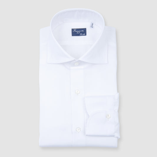 White Twill traveler, Eduardo Spread Collar, Napoli Fit Dress Shirt