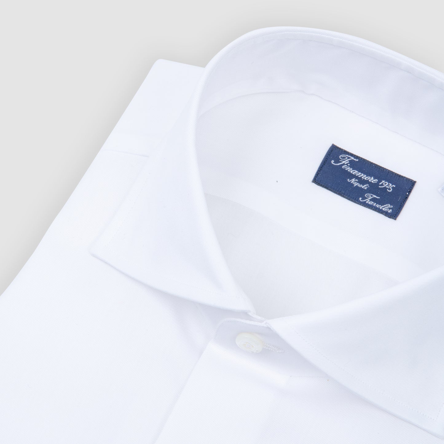 White Twill traveler, Eduardo Spread Collar, Napoli Fit Dress Shirt