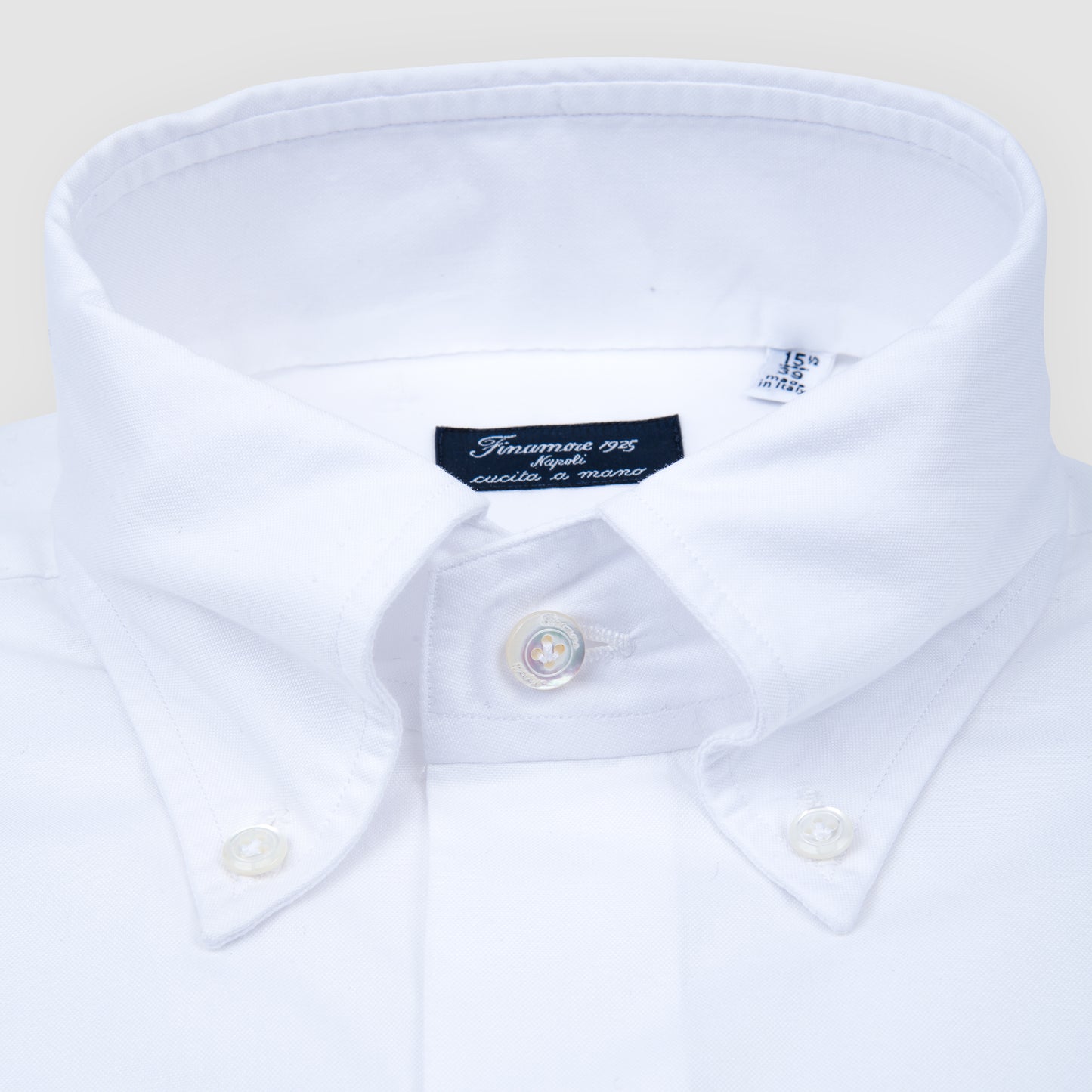 White Oxford Pinpoint, Lucio Button Down Collar, Napoli Fit Sportshirt