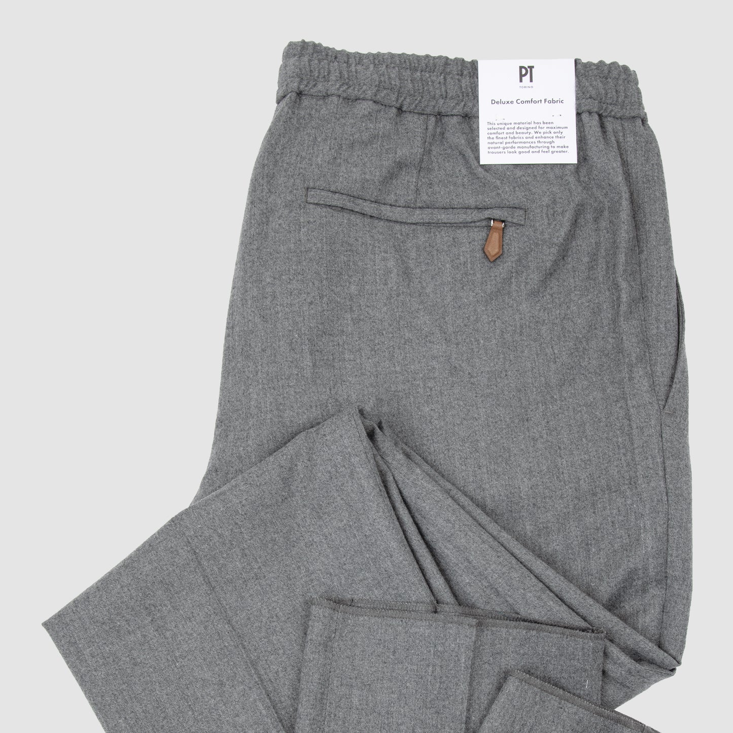 Deluxe Wool & Silk Comfort Flannel Jogger Light Grey