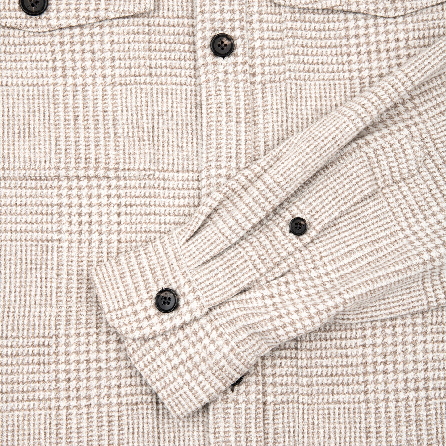 Prince of Wales Wool and Cashmere Overshirt Beige