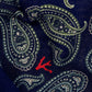 Wool and Silk Paisley Scarf Navy