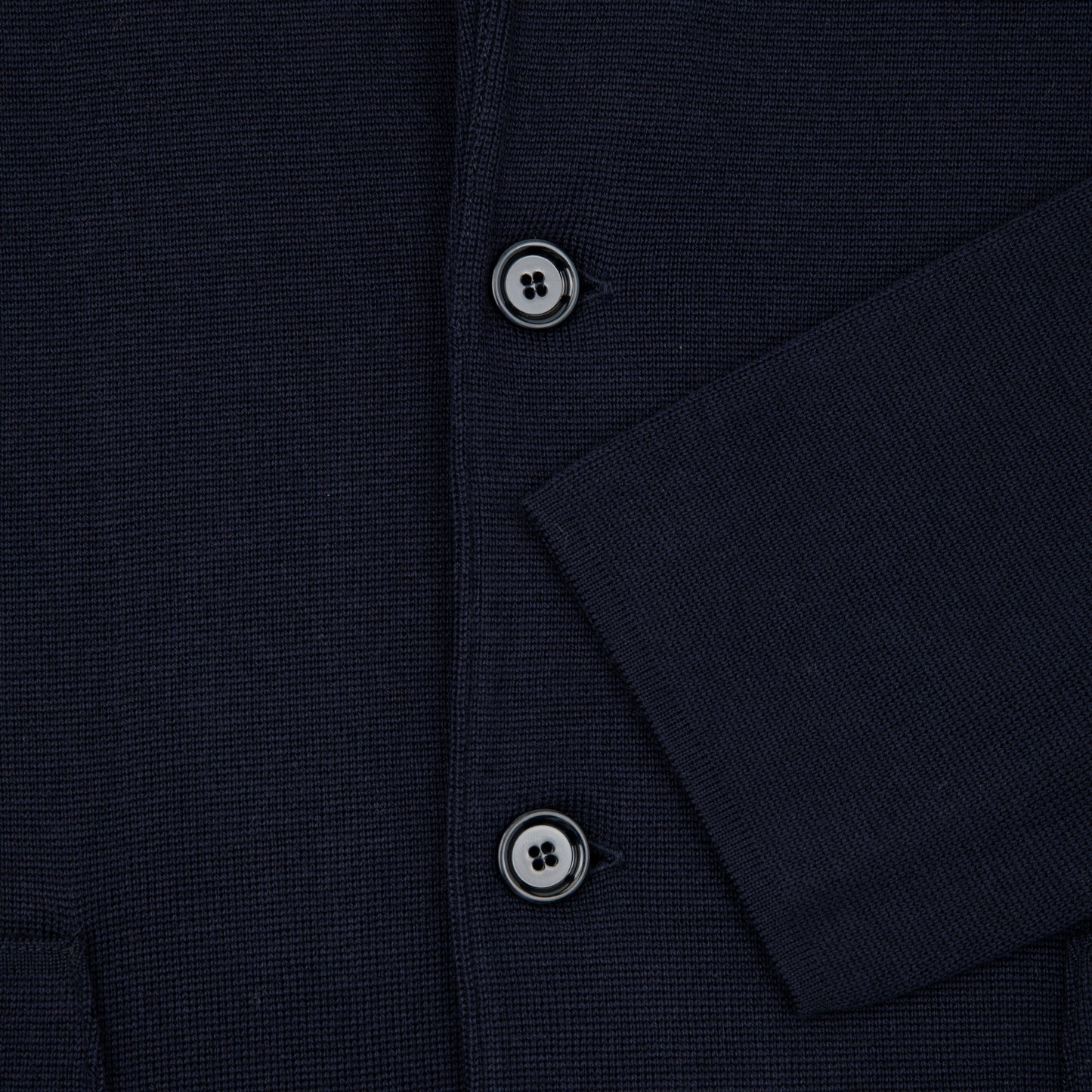 Wool Single Brested Knit Sportsjacket Navy