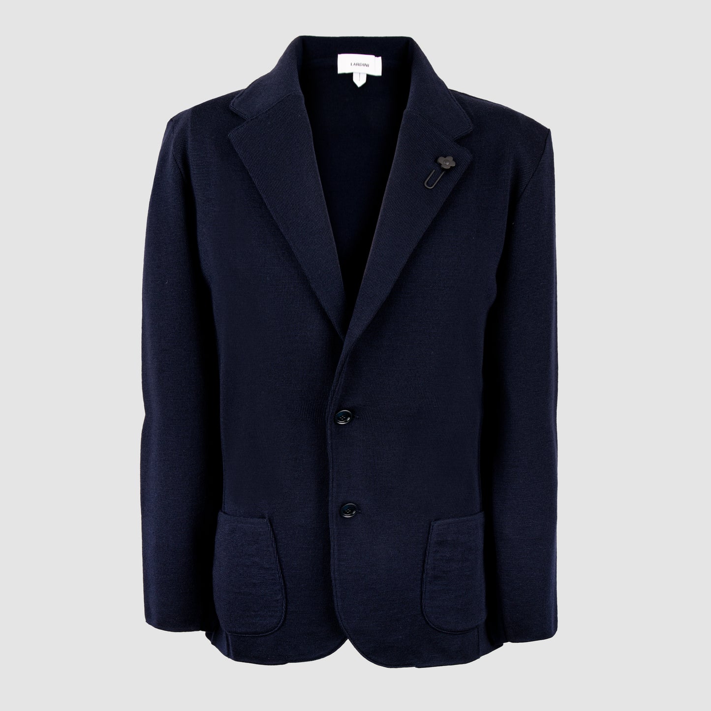 Wool Single Brested Knit Sportsjacket Navy