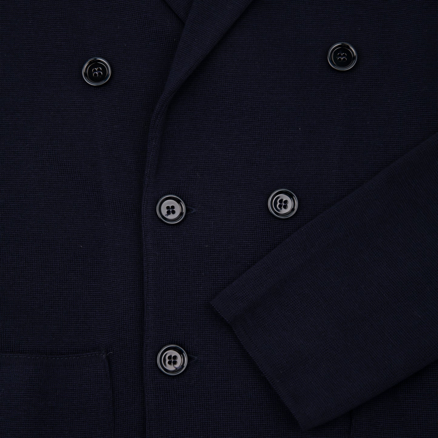 Wool Double Brested Knit Sportsjacket Navy