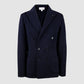 Wool Double Brested Knit Sportsjacket Navy