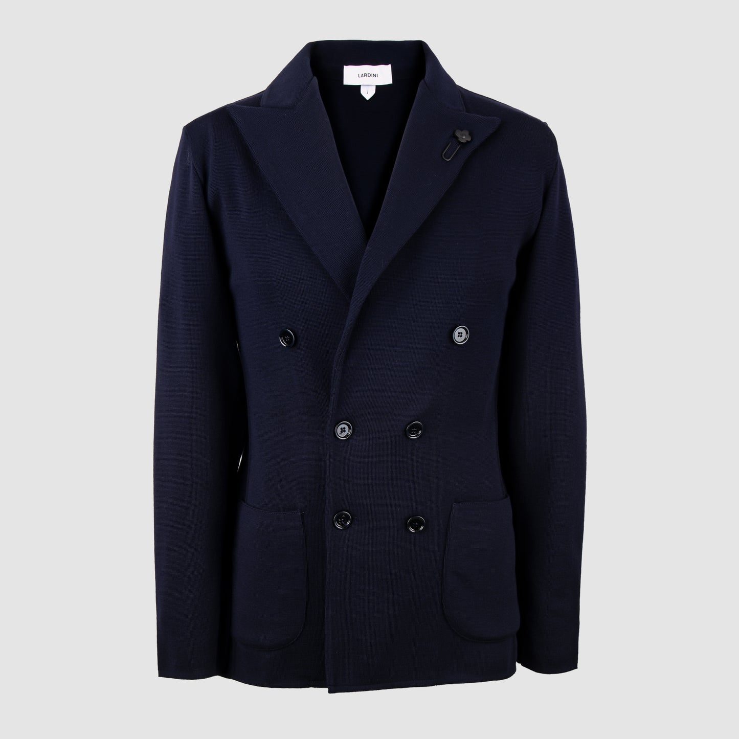 Wool Double Brested Knit Sportsjacket Navy