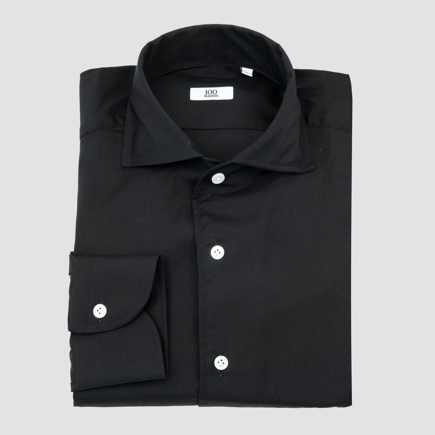 Wool Poplin Sportshirt Black