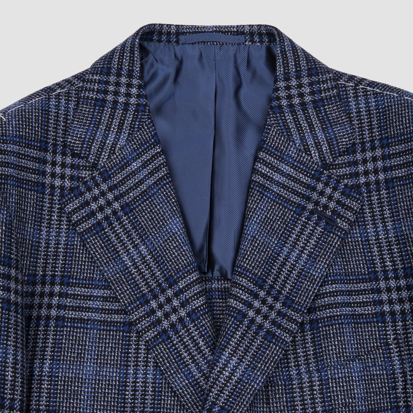 Navy and Blue Overcheck Cashmere Jacket