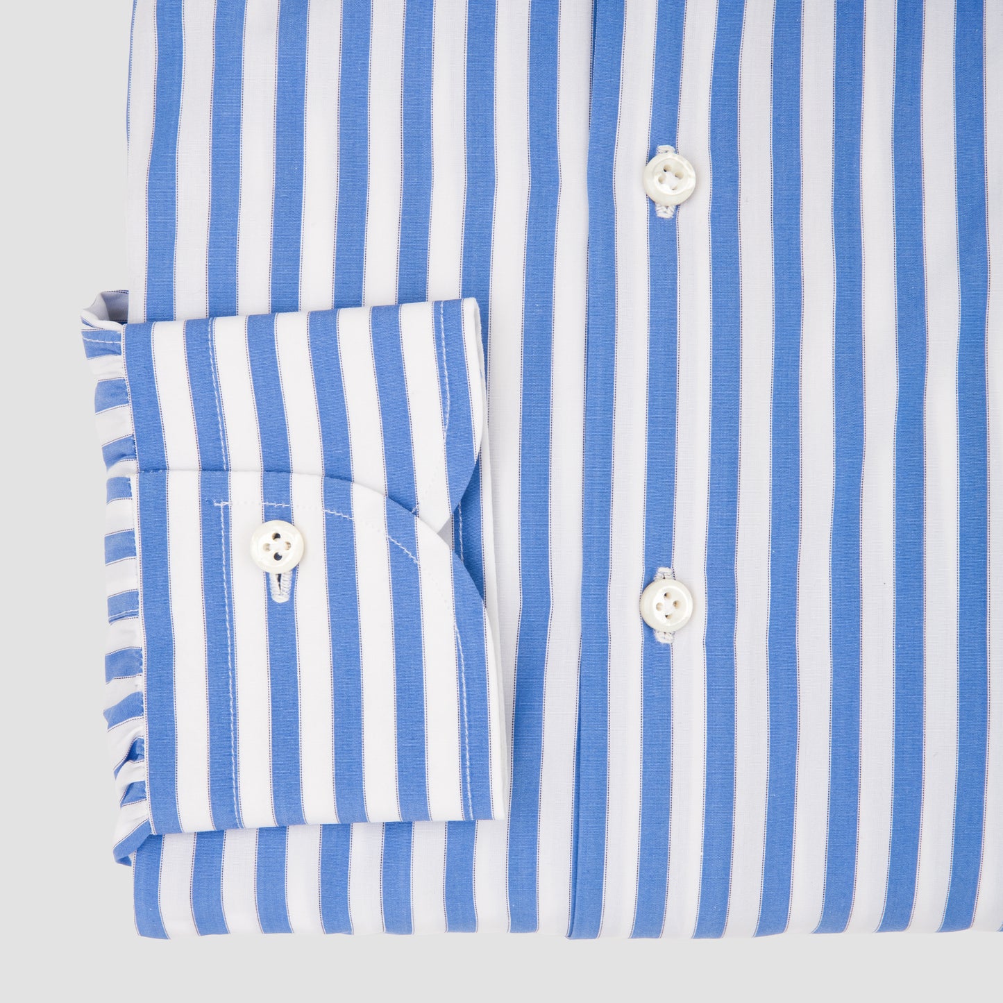 Stripped Shirt with Tullio Collar Royal Blue and White