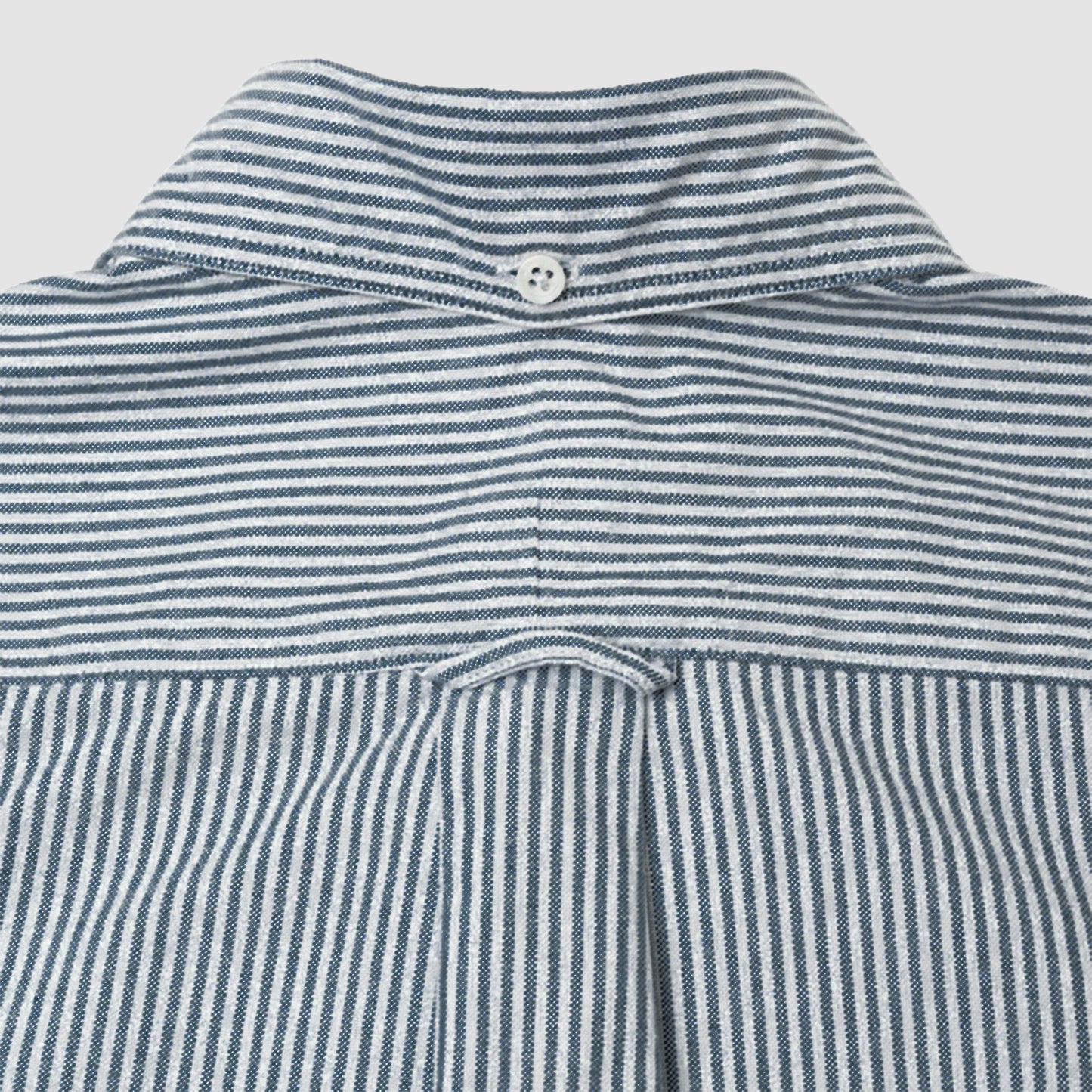 Railroad Stripe Denim Button Down Shirt Navy/White