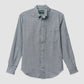 Railroad Stripe Denim Button Down Shirt Navy/White